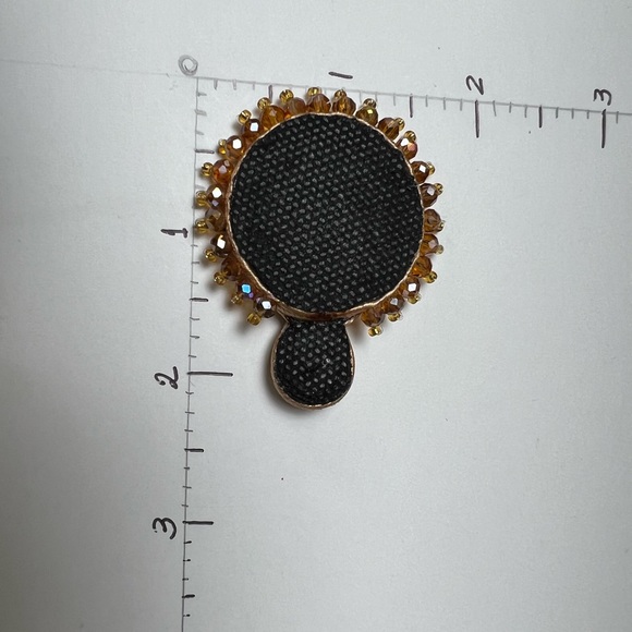 Round Gold Statement Soutache Earrings - Elegant Glam Evening Earrings - Picture 5 of 7